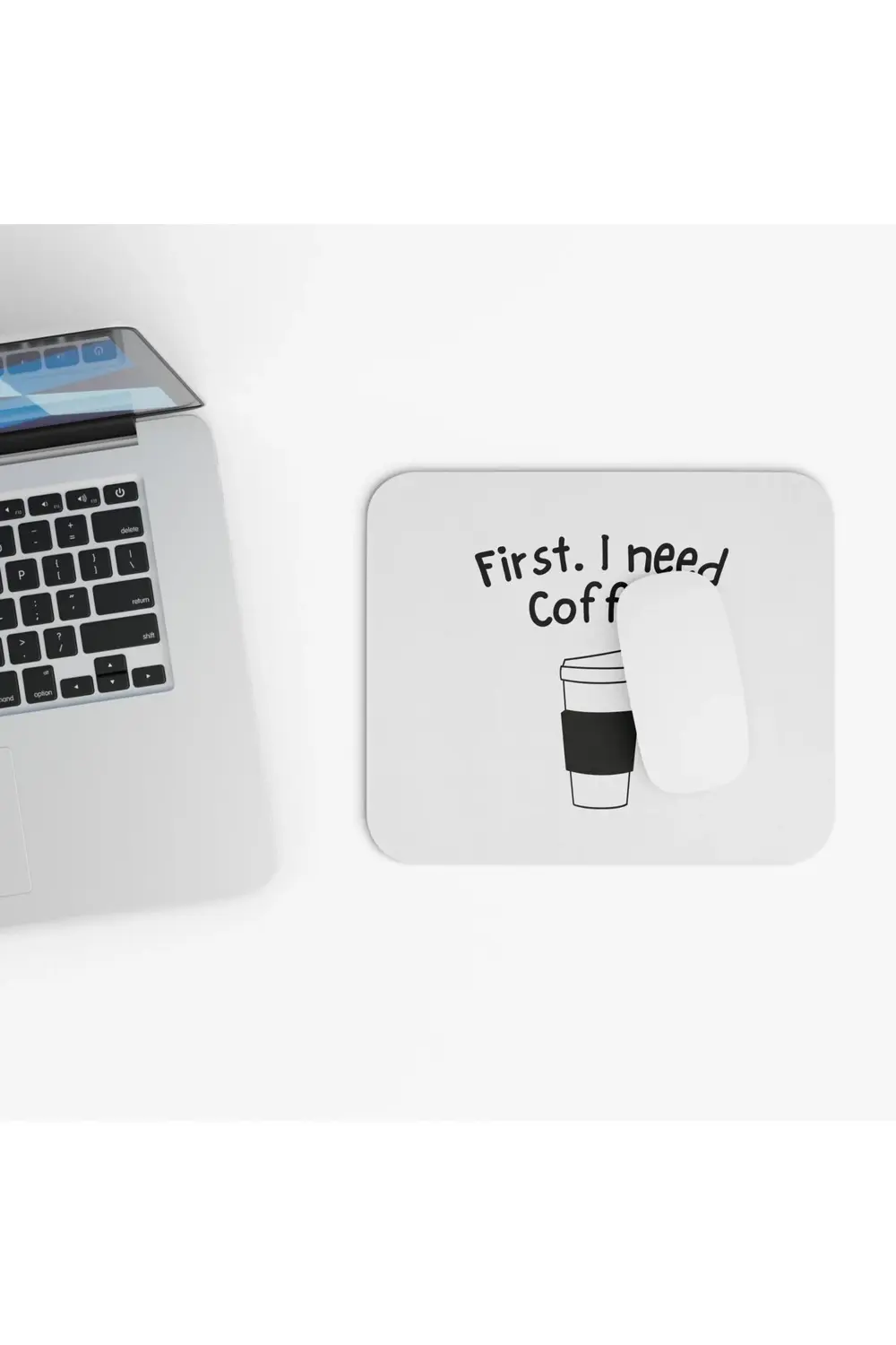 Kahve Desenli Mouse Pad, 23x19 cm, Kaymaz Taban, Ev, Ofis ve Oyun