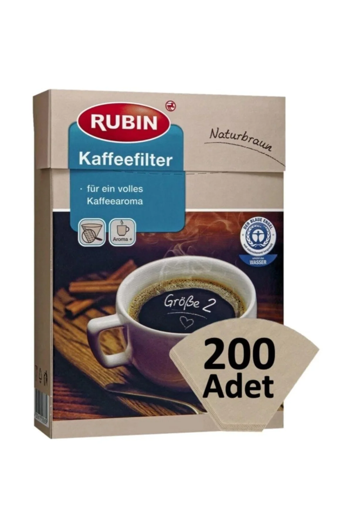 Kahve Filtresi 2 Numara Küçük Boy Naturel Kağıt 200 Adet