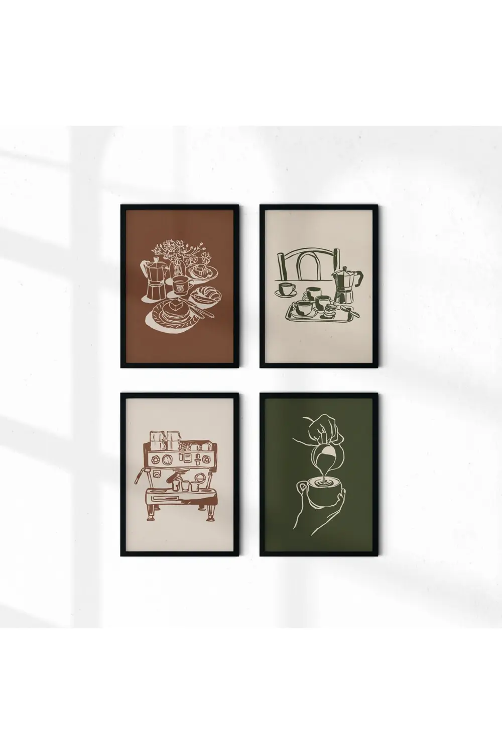 Kahve Köşesi Duvar Dekoru , Çerçeve Görünümlü Modern MDF Tablo 4 