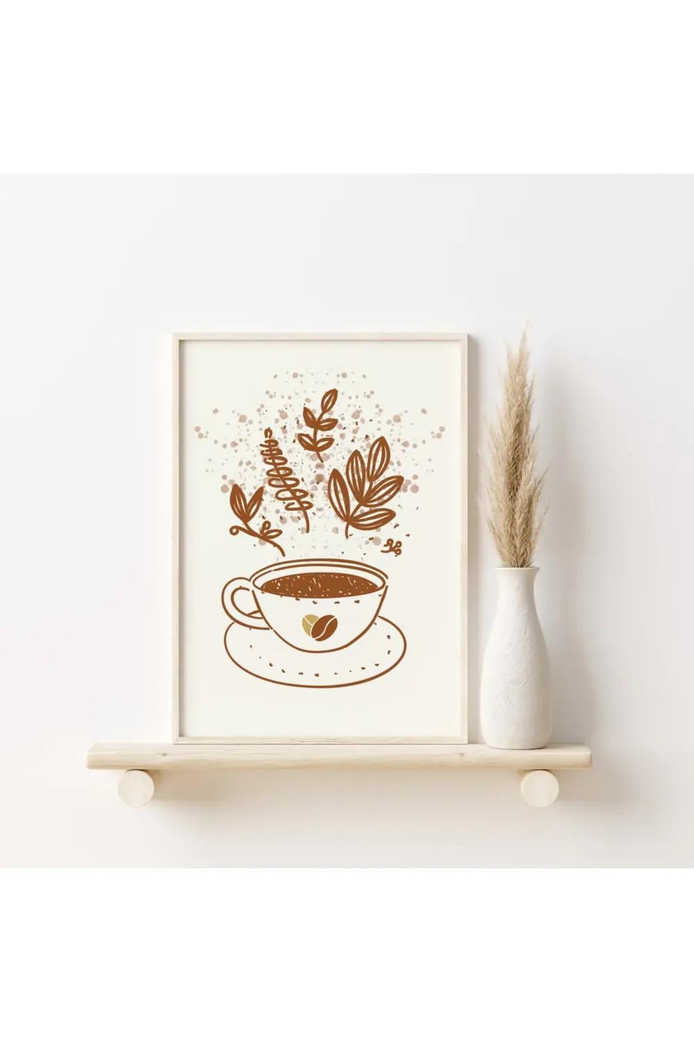Kahve Köşesi Duvar Dekoru , Çerçeve Görünümlü Modern MDF Tablo ,