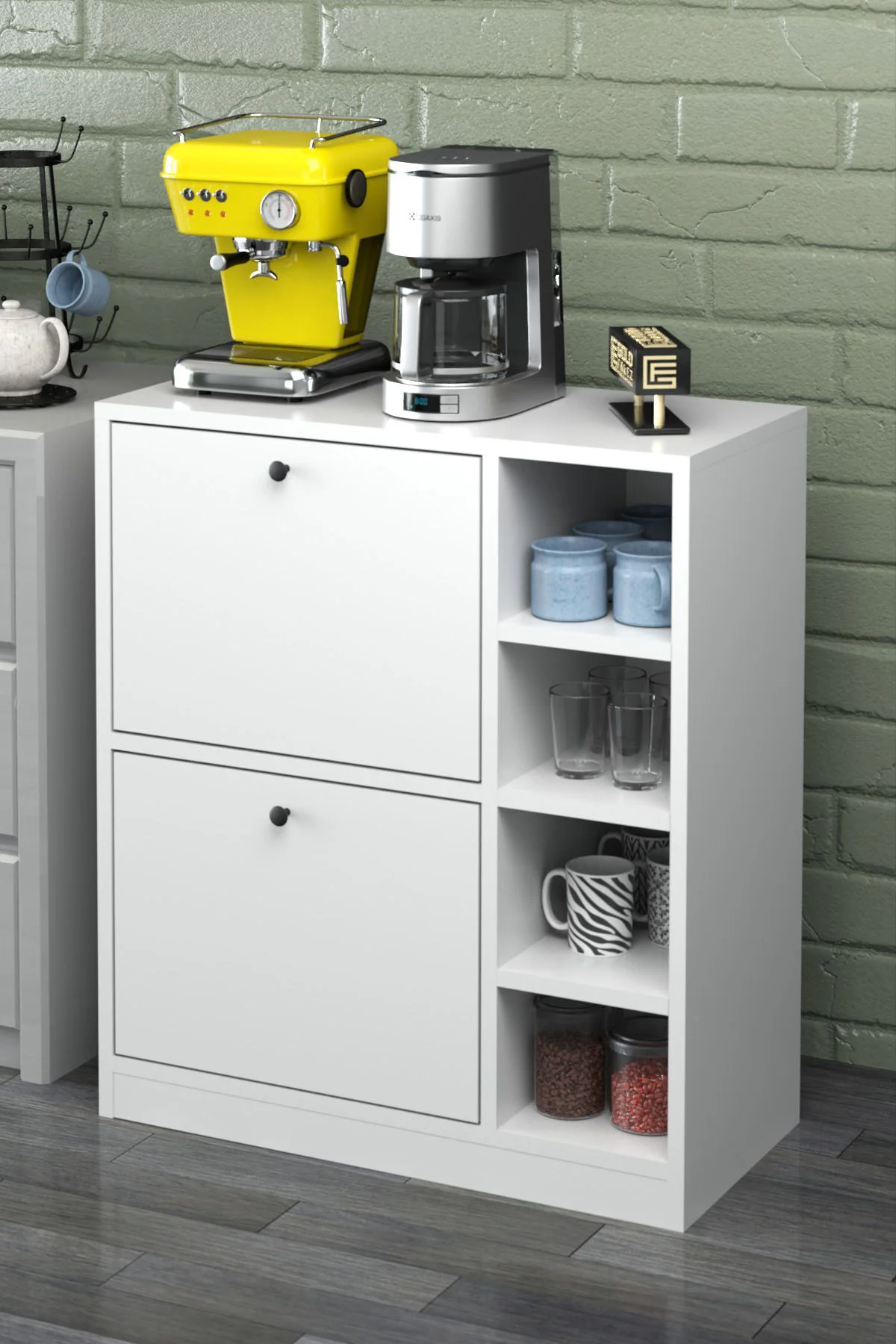 Kahve Köşesi Mutfak Rafı Çok Amaçlı Dolap Mutfak Stand Mutfak Ban