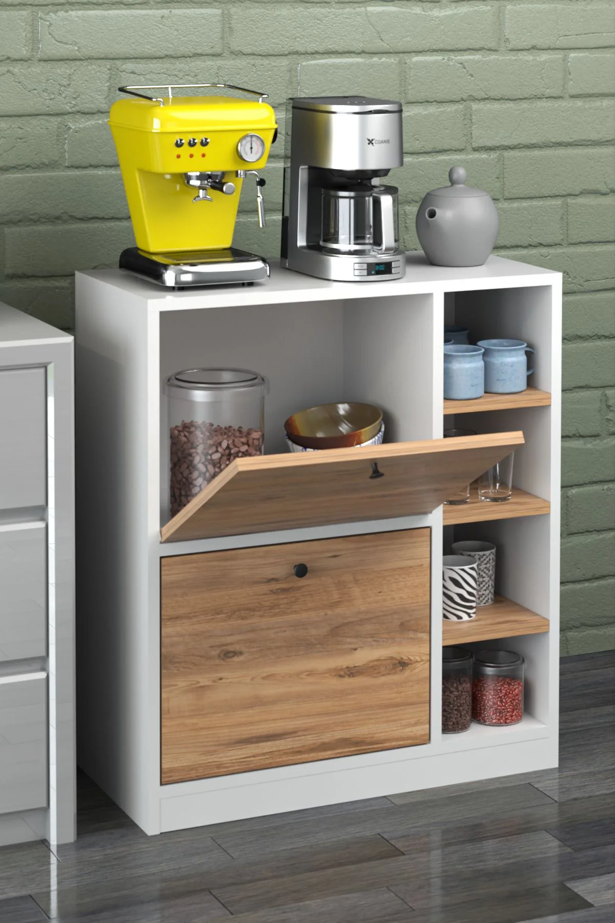 Kahve Köşesi Mutfak Rafı Çok Amaçlı Dolap Mutfak Stand Mutfak Ban