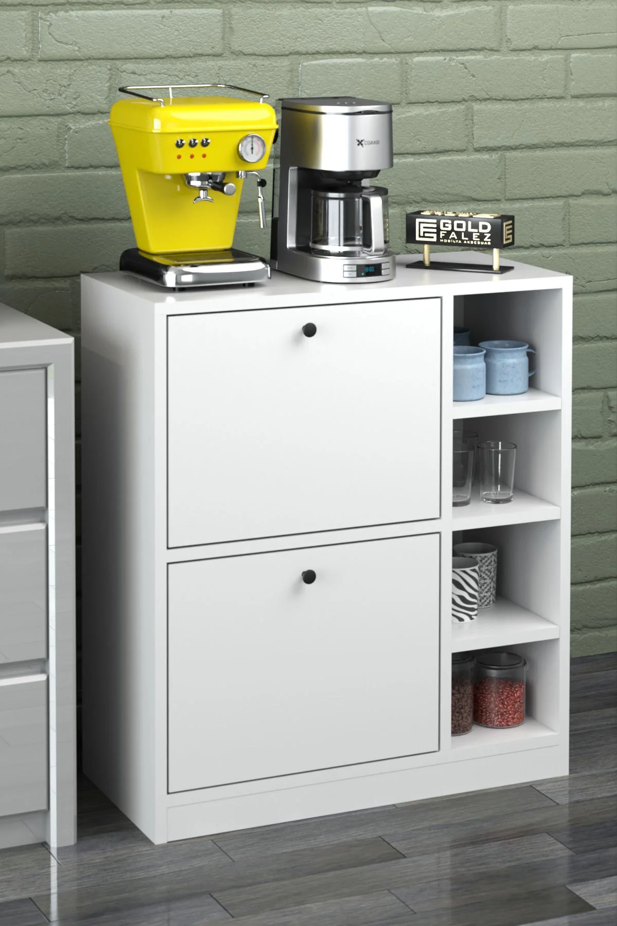 Kahve Köşesi Mutfak Rafı Çok Amaçlı Dolap Mutfak Stand Mutfak Ban