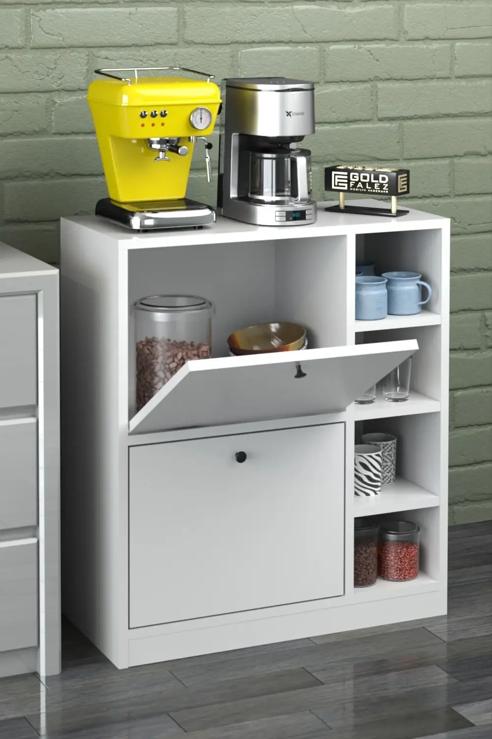 Kahve Köşesi Mutfak Rafı Çok Amaçlı Dolap Mutfak Stand Mutfak Ban