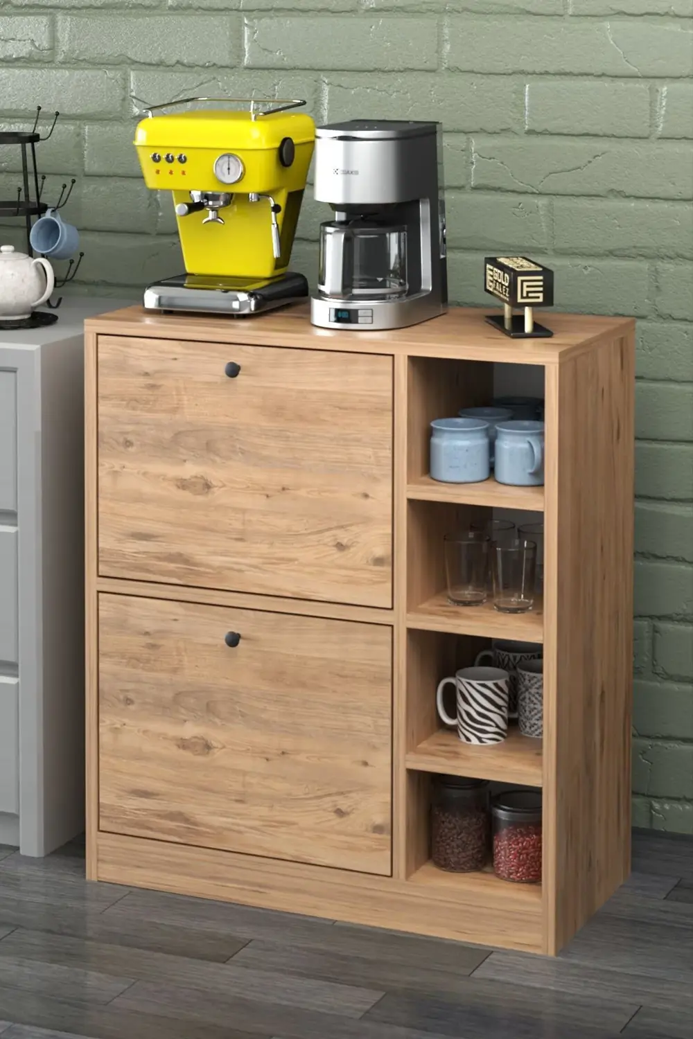 Kahve Köşesi Mutfak Rafı Çok Amaçlı Dolap Mutfak Stand Mutfak Ban