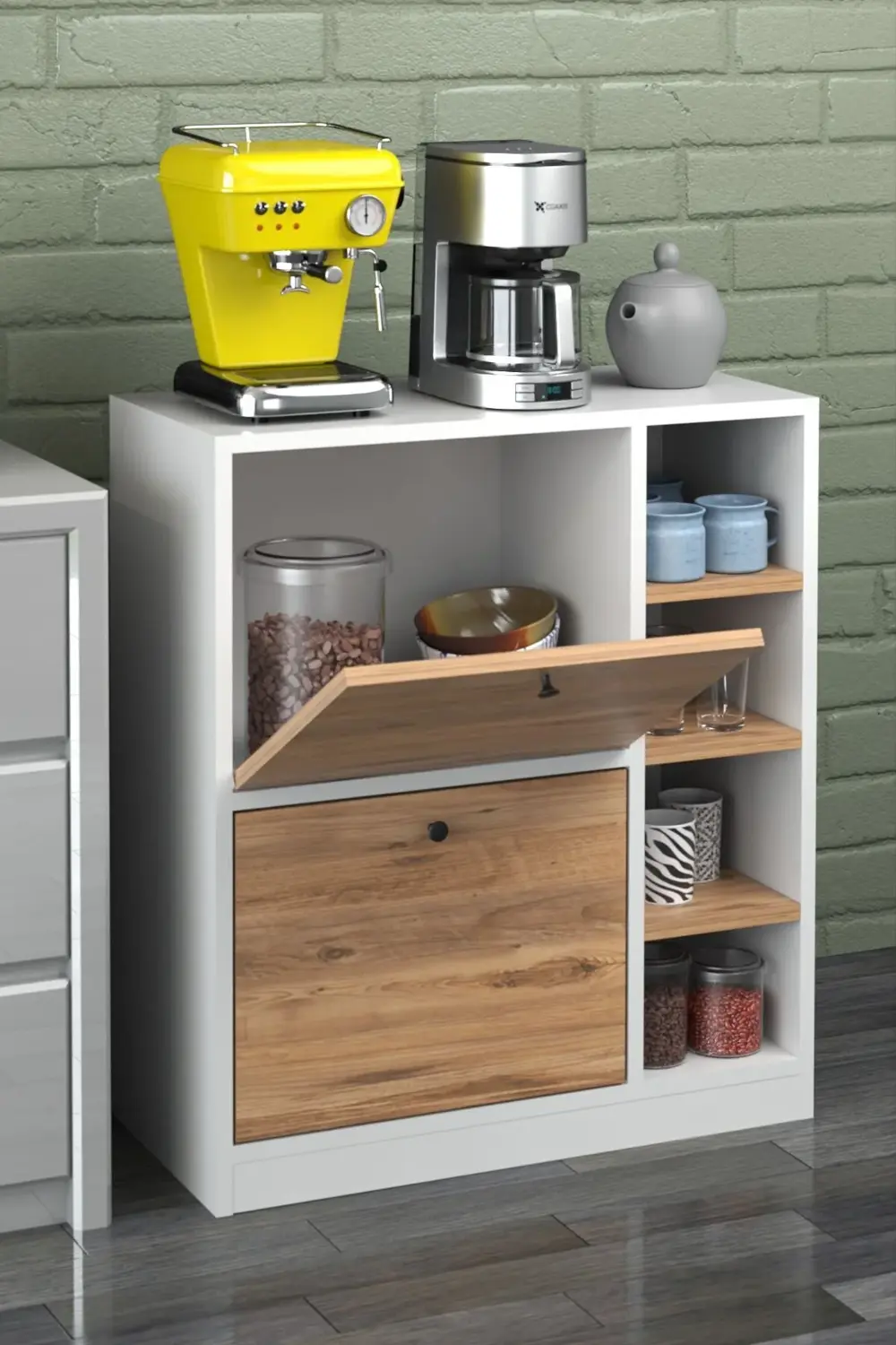 Kahve Köşesi Mutfak Rafı Çok Amaçlı Dolap Mutfak Stand Mutfak Ban