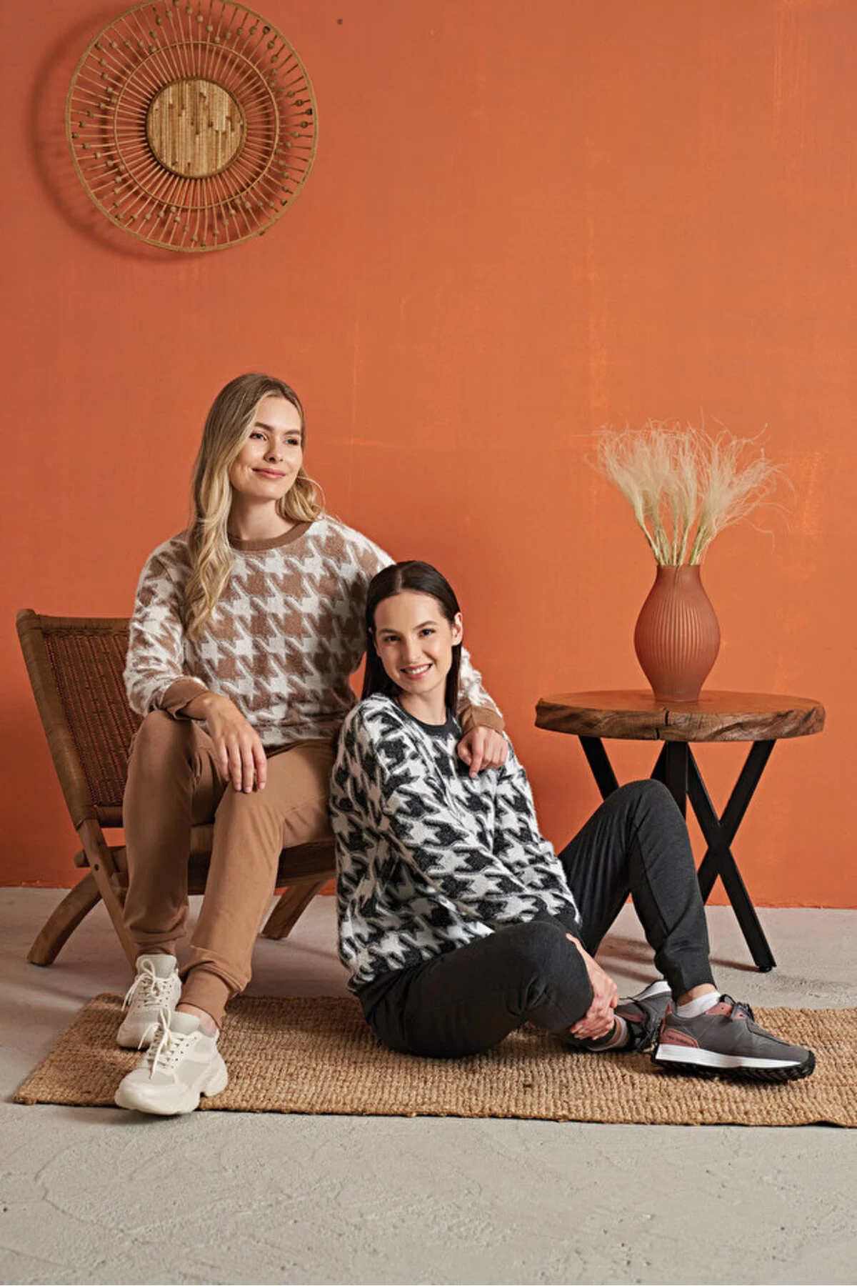 Kahve Krem Pijama Takımı XL Beden