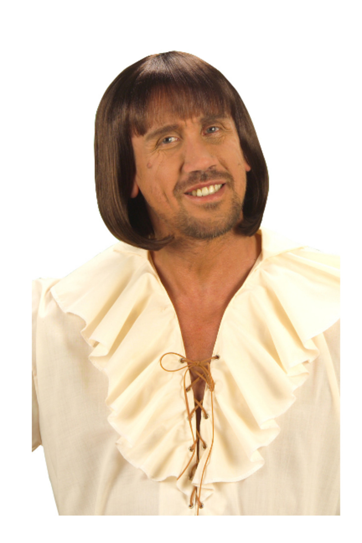 Ok Aksesuar Kahve Renk Erkekler İçin Kısa Ortaçağ Peruğu Go50601907840