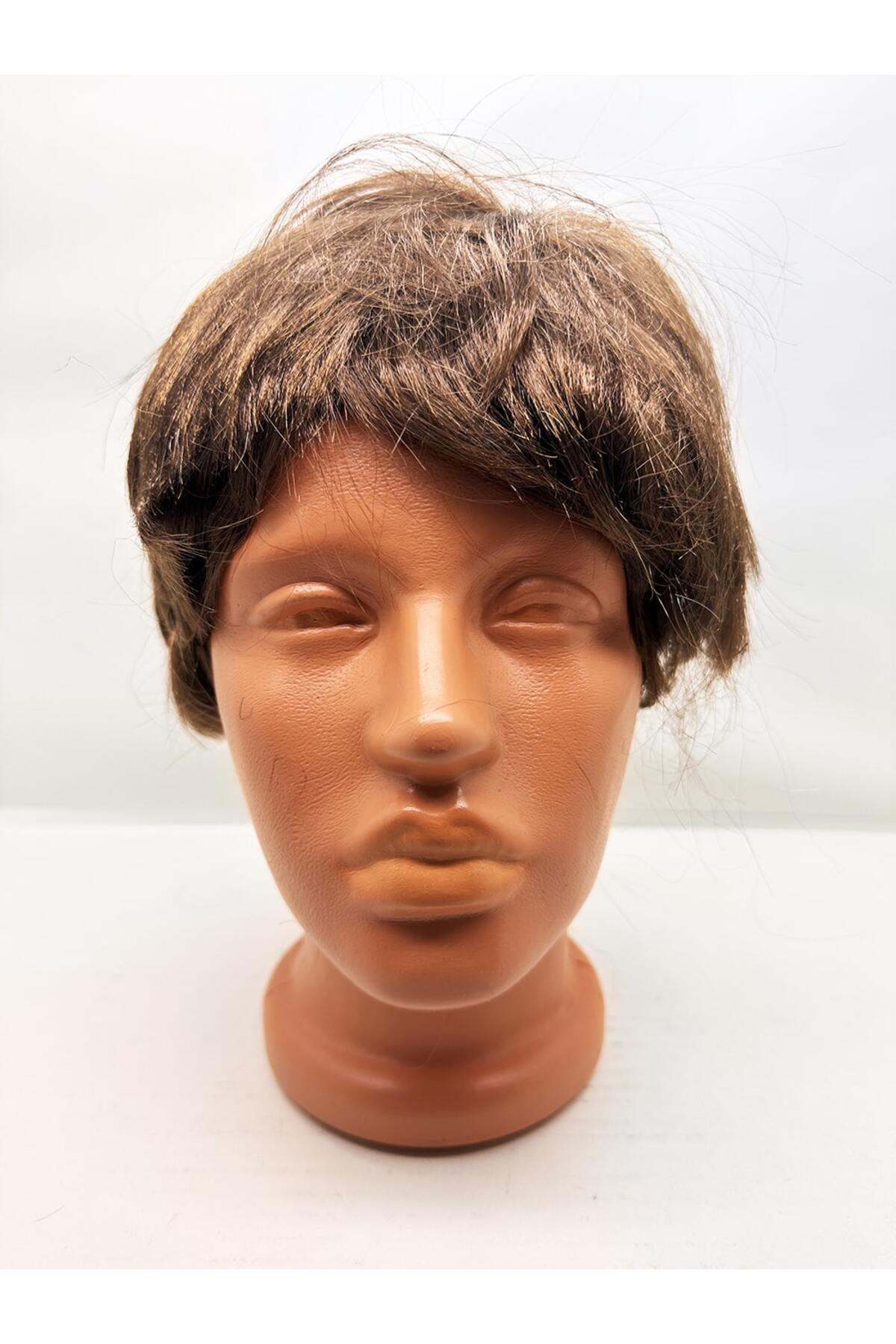 Ok Aksesuar Kahve Renk Kısa Kesim İçi Astarlı Erkek Peruğu (5060)