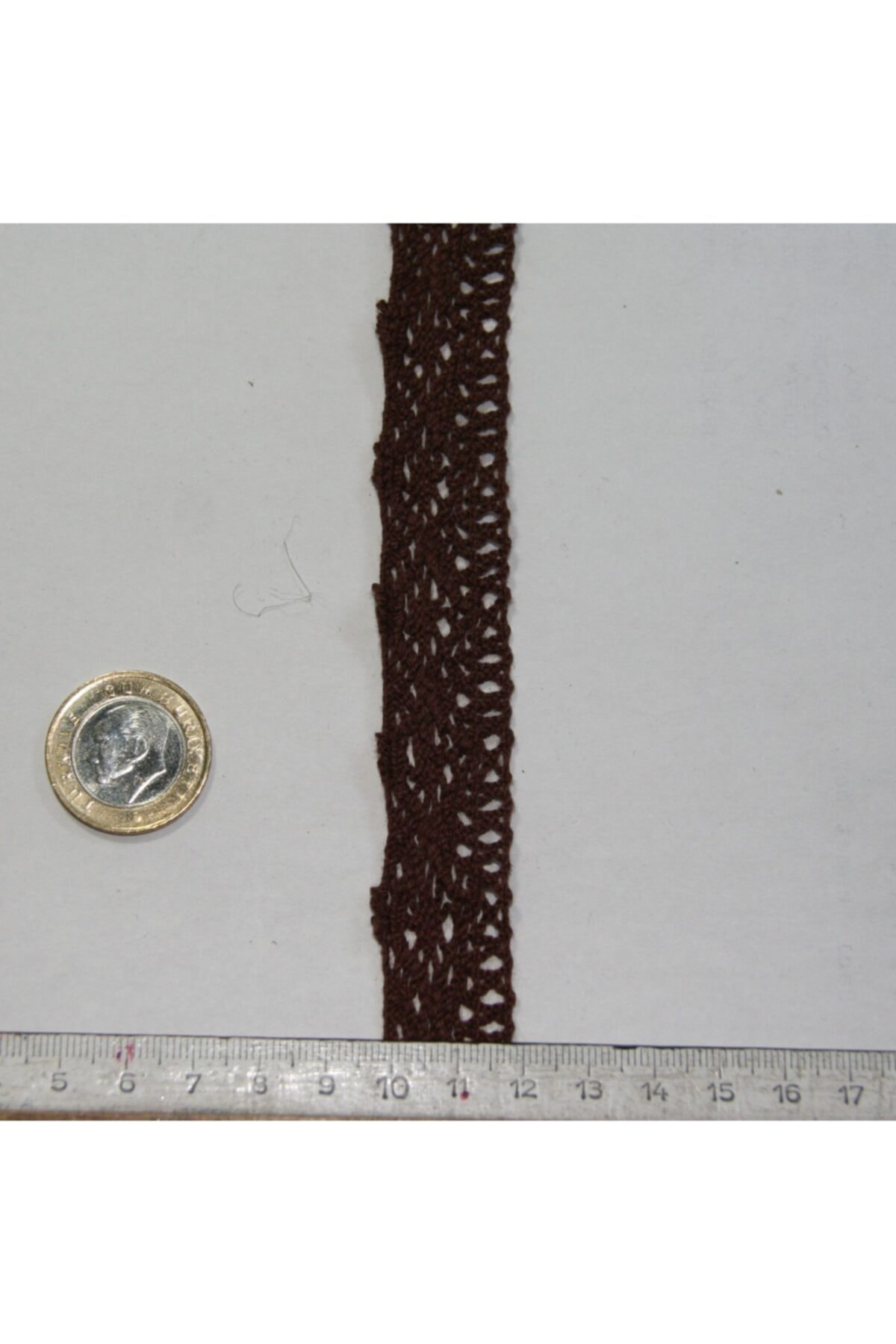 Tuhafiyecimiz Kahve Renkli Pamuklu Dantel 22 Mm