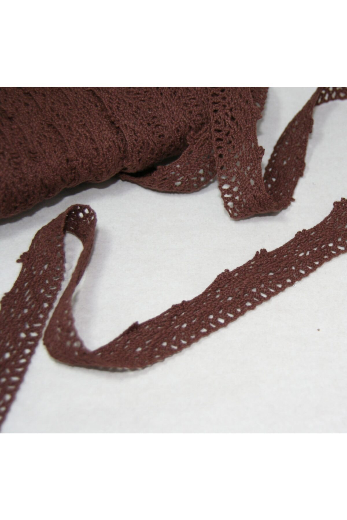 Tuhafiyecimiz Kahve Renkli Pamuklu Dantel 22 Mm