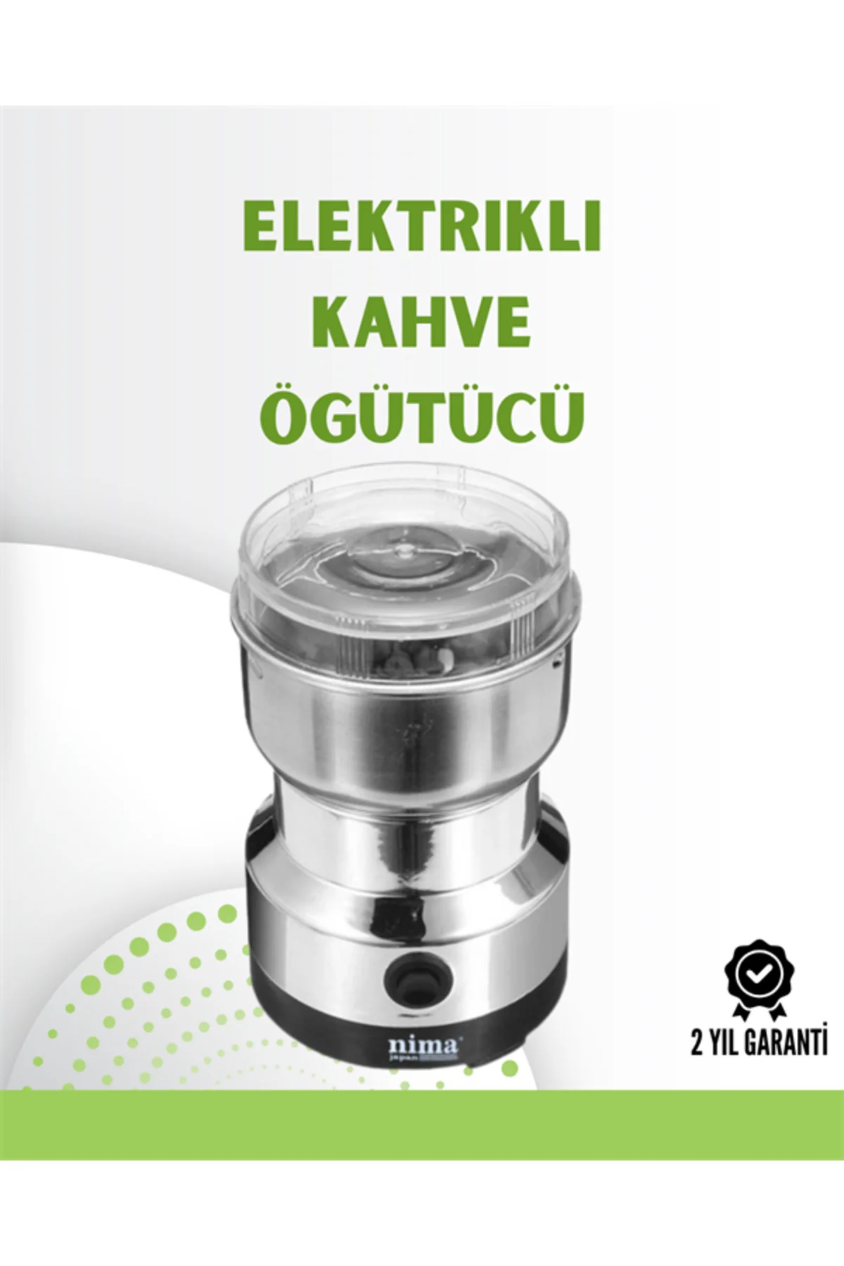 Kahve ve Baharat Değirmeni | Kompakt, Hafif, Hızlı Öğütme, Şeffaf