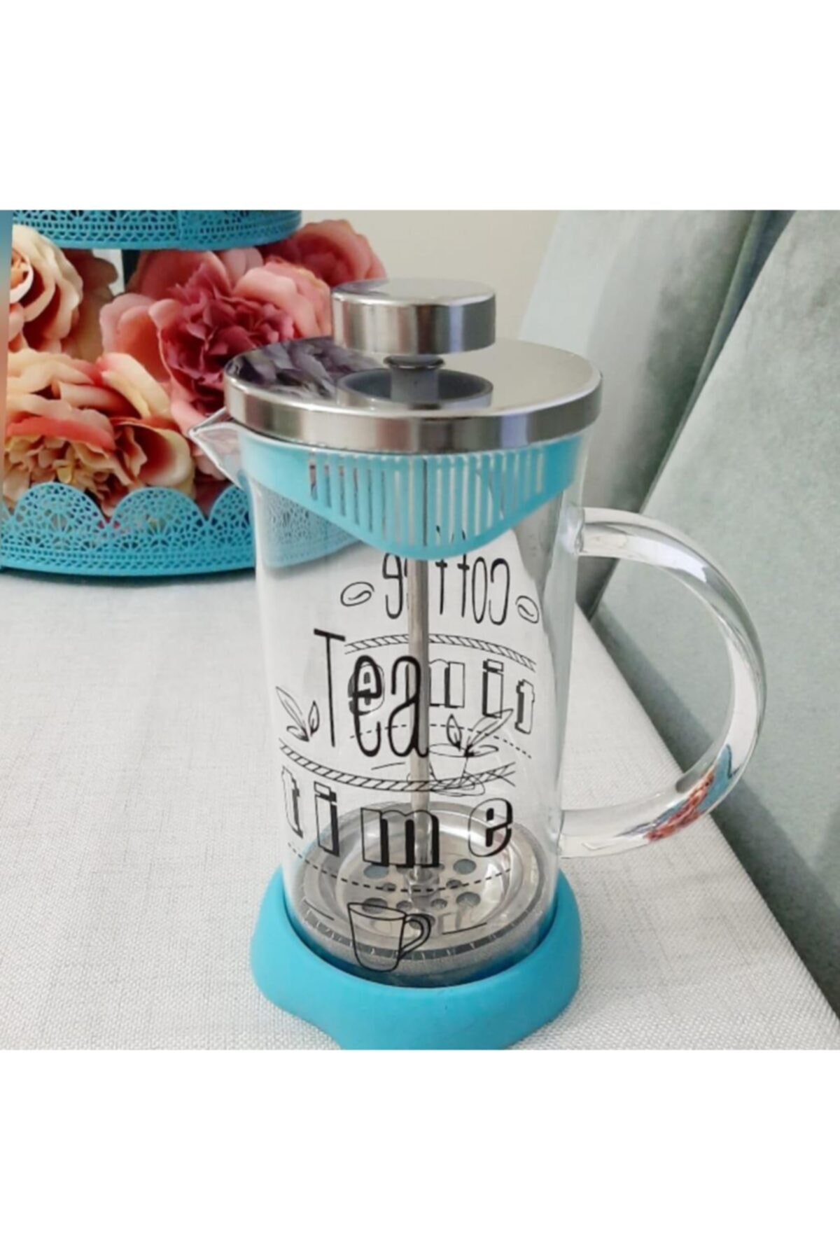 Balsa Kahve Ve Çay French Press,Silikon French Press Bitki Çayı Demliği