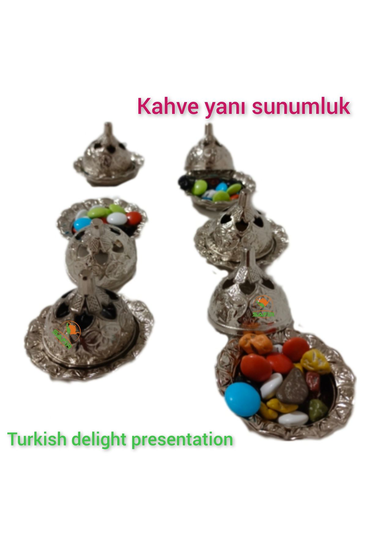 Safir Kahve Yanı Lokumluk 6 Adet Lokumluk Kahveyanı Sunumluk Safir Çay 