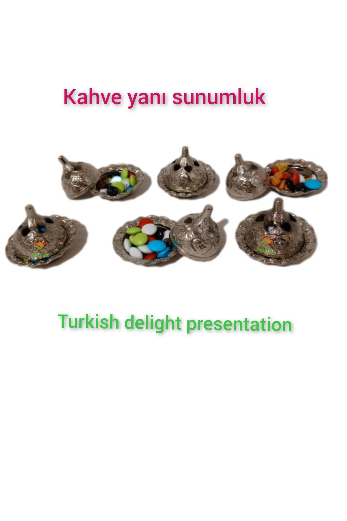 Safir Kahve Yanı Lokumluk 6 Adet Lokumluk Kahveyanı Sunumluk Safir Çay 