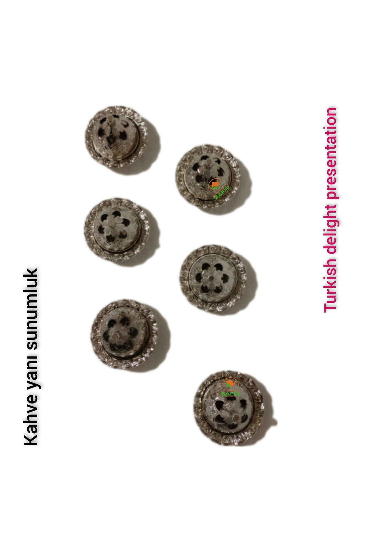 Safir Kahve Yanı Lokumluk 6 Adet Lokumluk Kahveyanı Sunumluk Safir Çay 