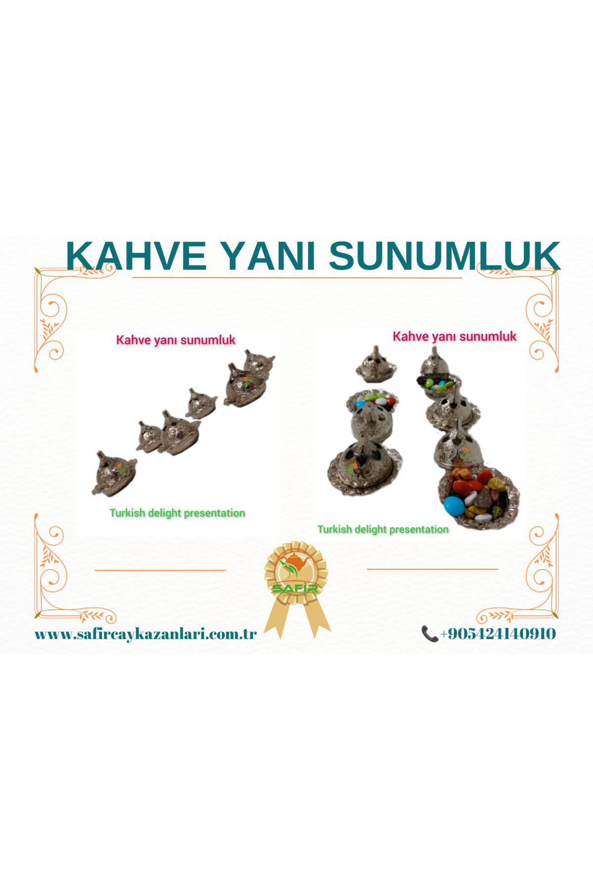 Safir Kahve Yanı Lokumluk 6 Adet Lokumluk Kahveyanı Sunumluk Safir Çay 