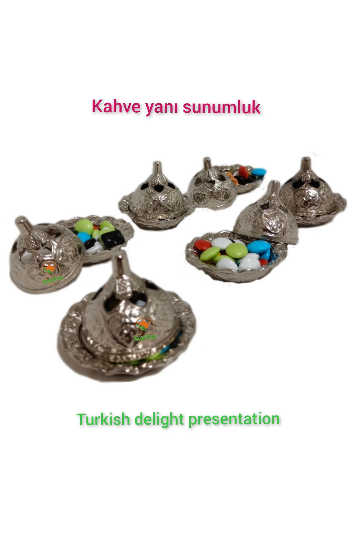 Safir Kahve Yanı Lokumluk 6 Adet Lokumluk Kahveyanı Sunumluk Safir Çay 
