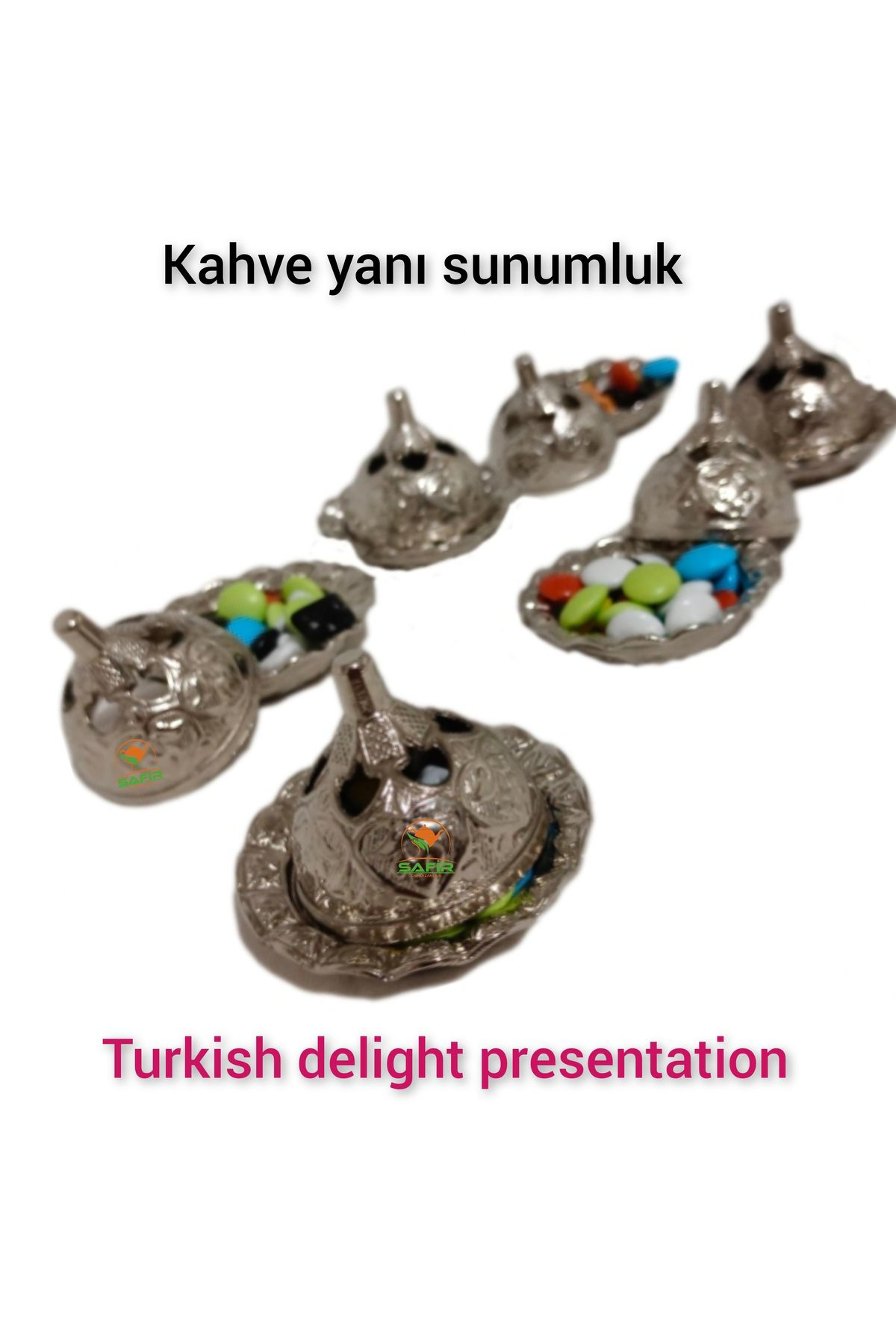 Safir Kahve Yanı Lokumluk 6 Adet Lokumluk Kahveyanı Sunumluk Safir Çay 