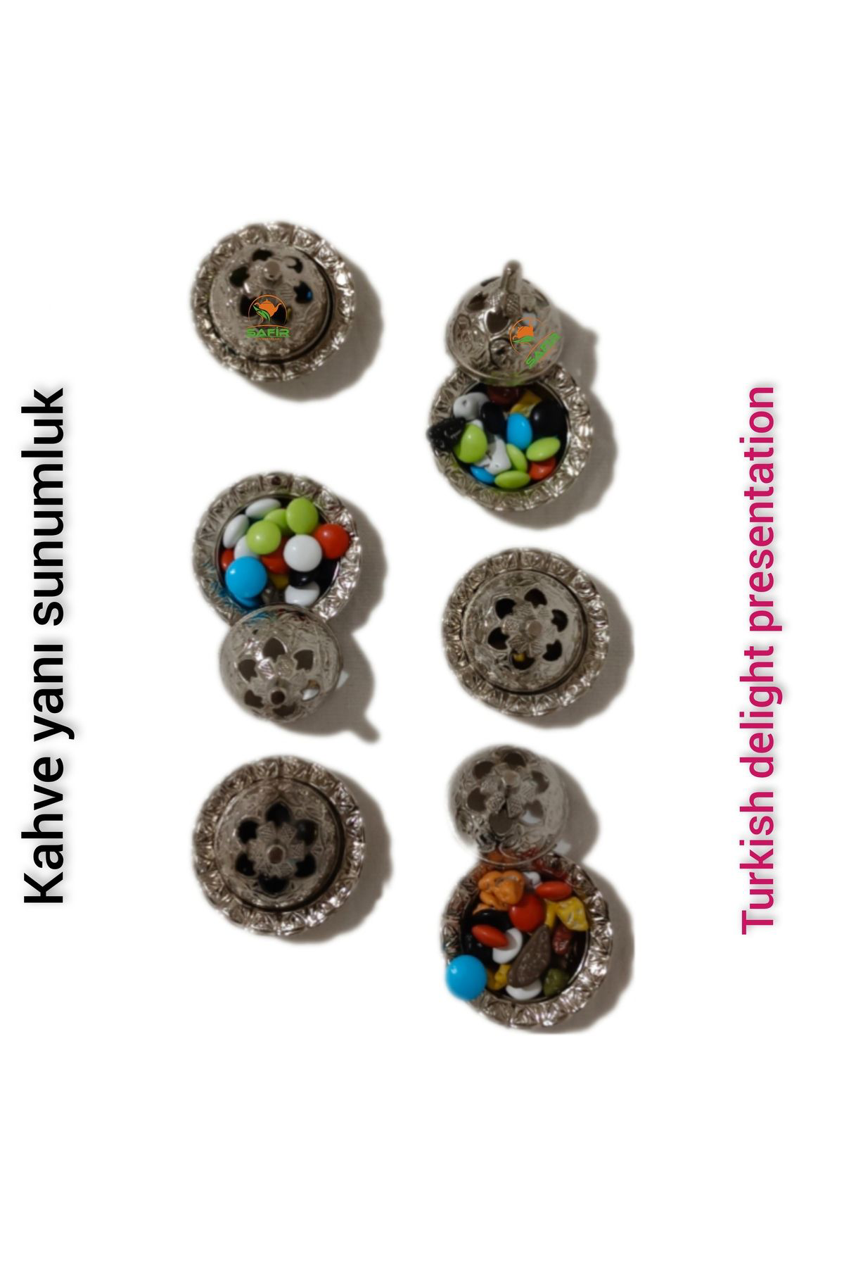 Safir Kahve Yanı Lokumluk 6 Adet Lokumluk Kahveyanı Sunumluk Safir Çay 
