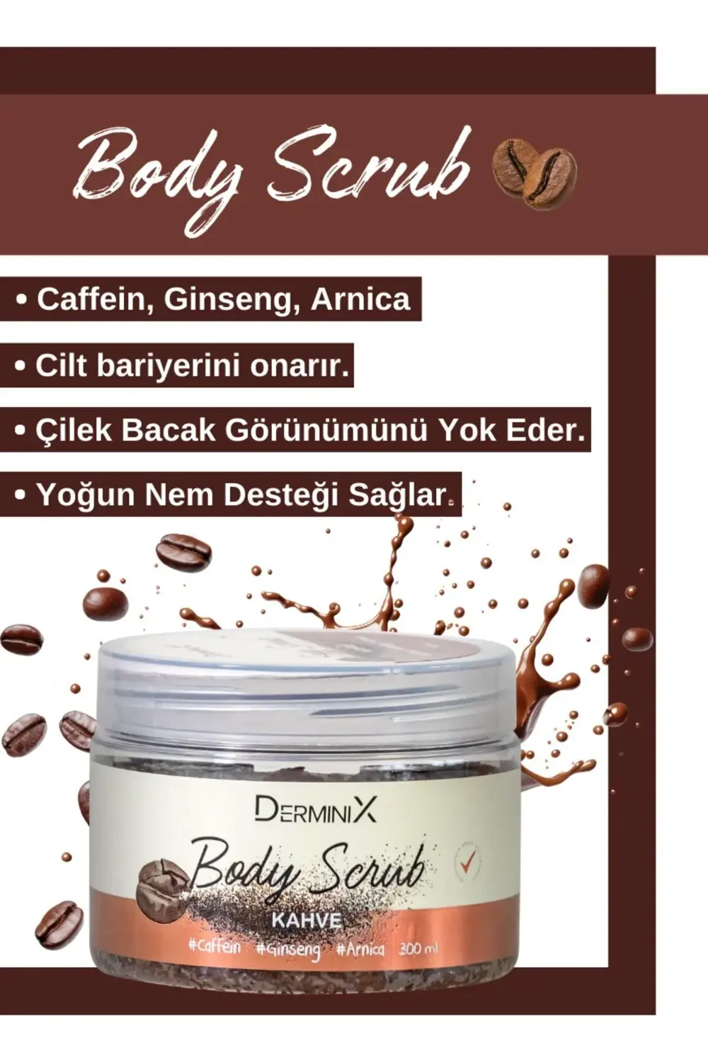 Kahveli Vücut Peelingi + Selülit Karşıtı Jel Fırsat Paketi