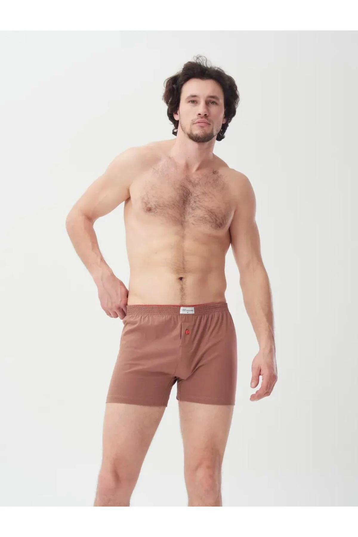KAHVERENGİ %100 PAMUK HAVLUBEL BOXER