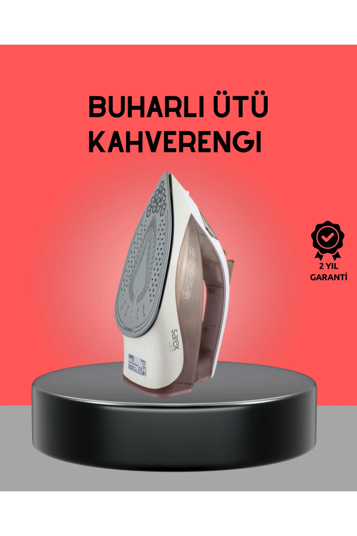 Kahverengi Buharlı Ütü 2200W Sürekli Buhar 120 g Şok Buhar