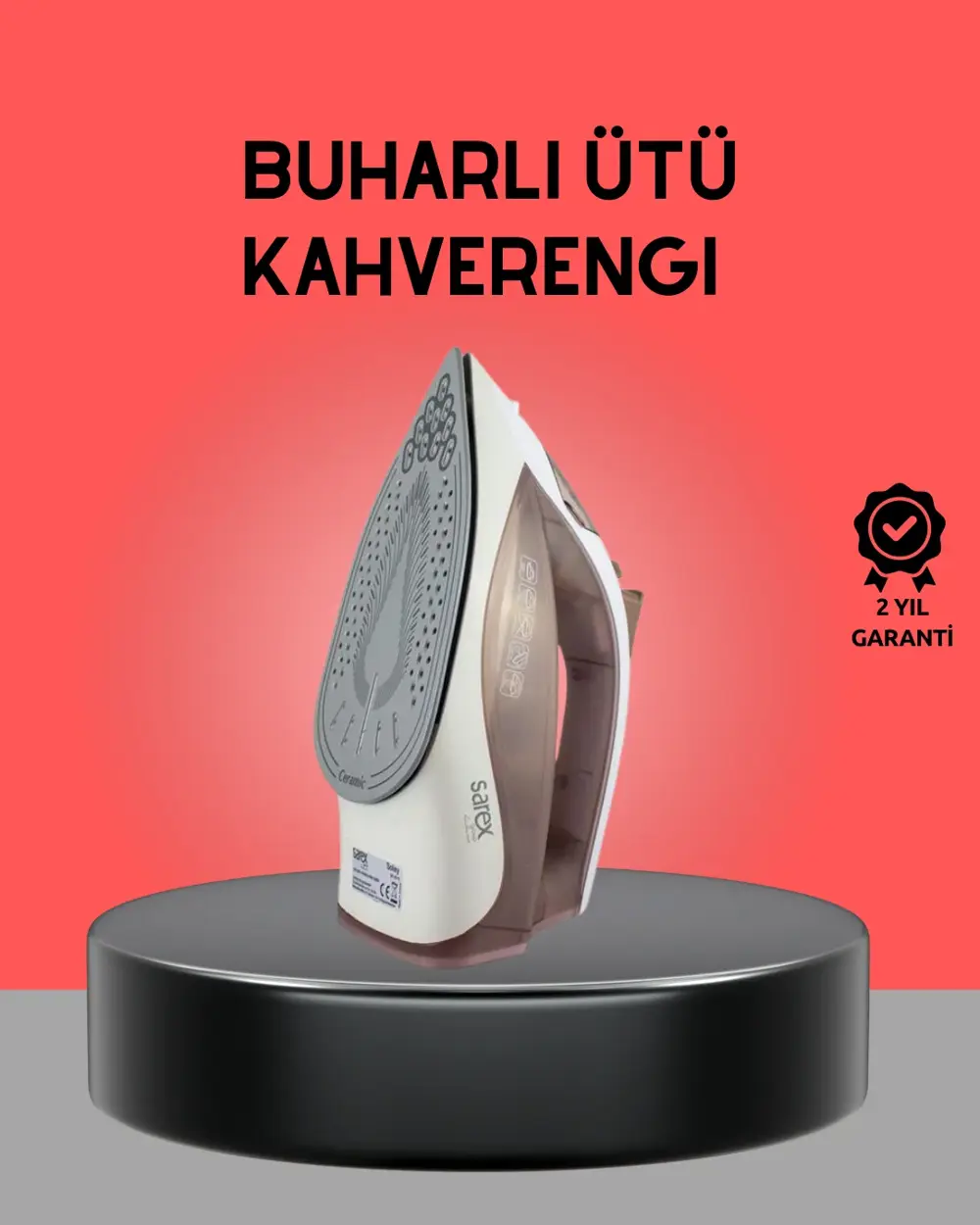 Kahverengi Buharlı Ütü 2200W Sürekli Buhar 120 g Şok Buhar