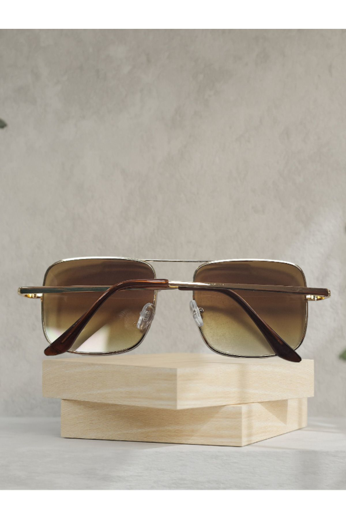Trendmilano Kahverengi Camli Sari Çerçeveli Unisex Pilot Model Güneş Gözlüğü