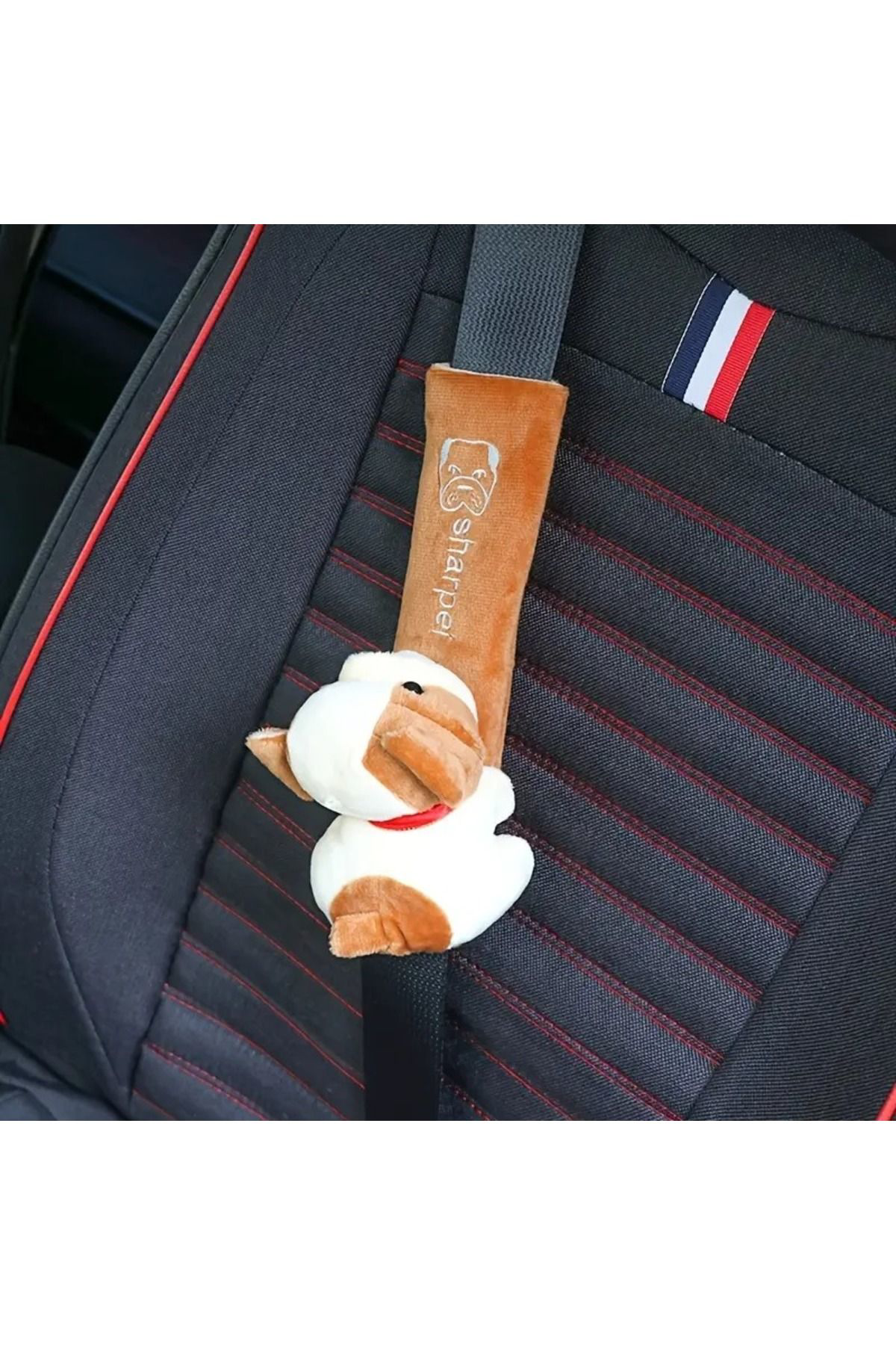 Dodemert Home Kahverengi Köpek Araba Koltuk Kemeri Kilifi & Yumuşak Polyester O