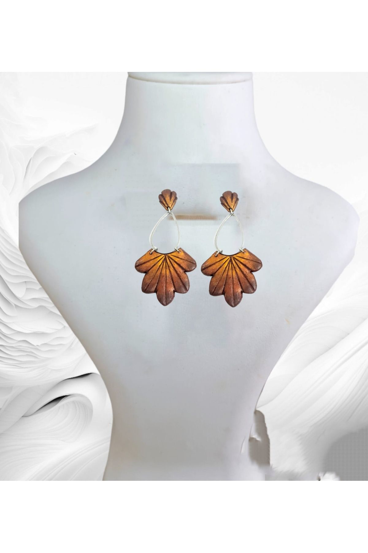 Bijuteri Küpe Kahverengi Polimer Kil Tasarım Küpe