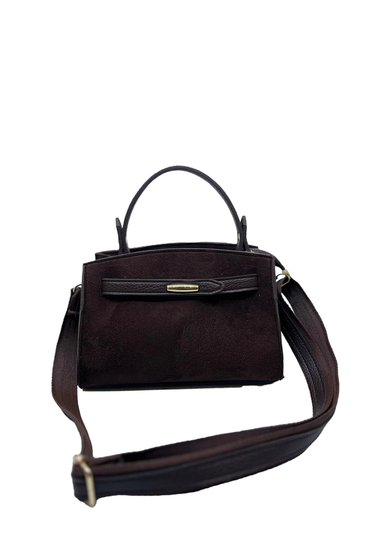 ÇANTA KAHVERENGİ SÜET OMUZ ÇANTASI