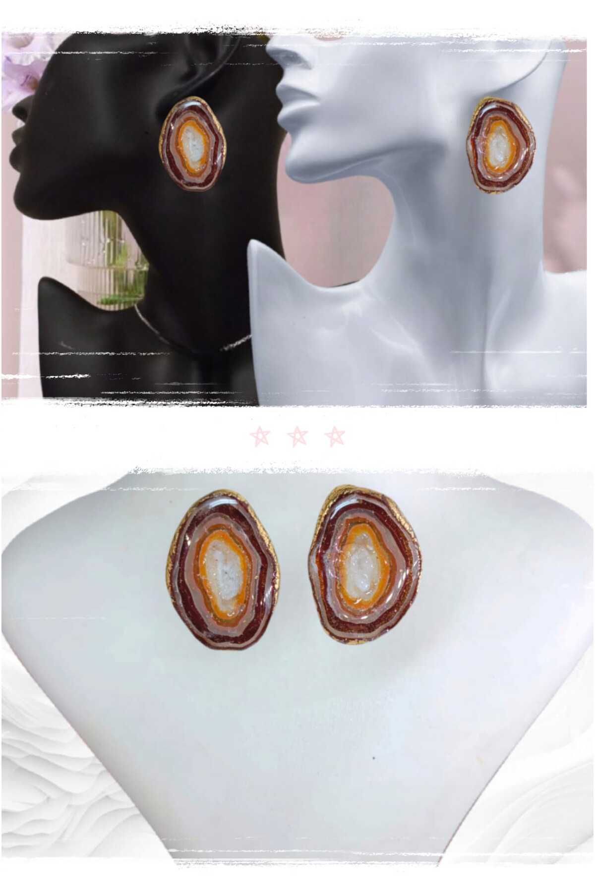 Kahverengi Tasarım Doğaltaş Görünümlü Polimer Kil & Epoksi Tasarı