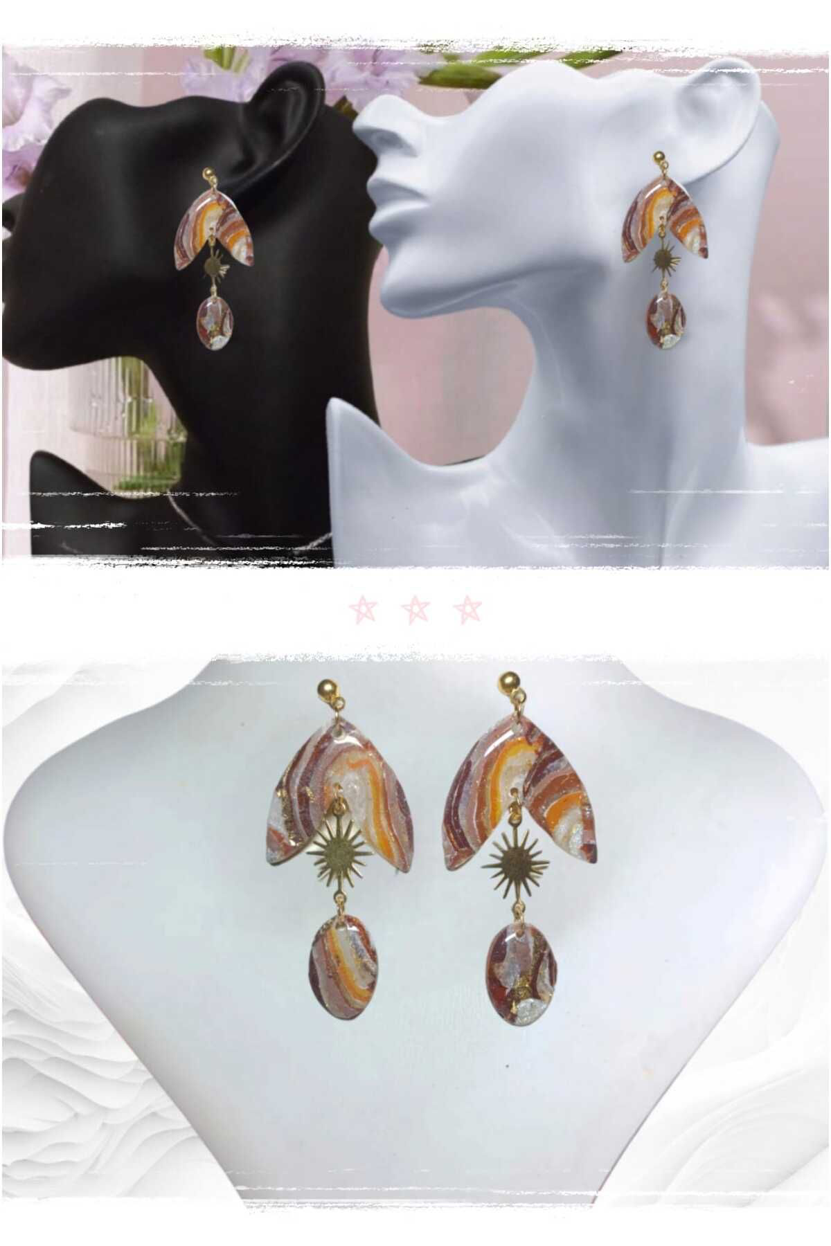 Kahverengi Tasarım Doğaltaş Görünümlü Polimer Kil & Epoksi Tasarı