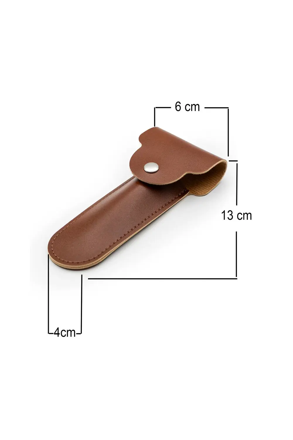 Kahverengi Tıraş Bıçağı Seyahat Kılıfı, Çift Taraflı Suni Deri ve