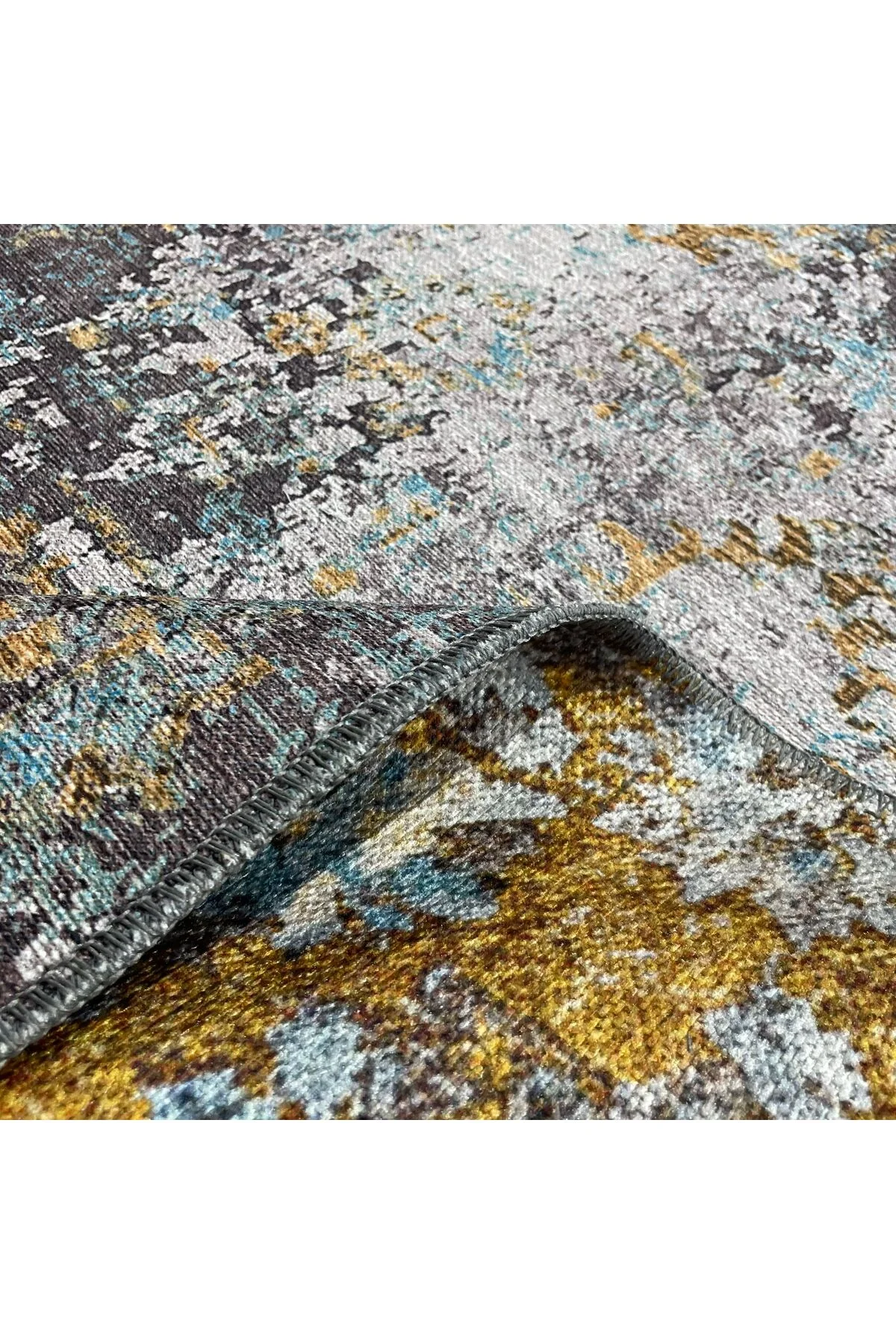 Kahverengi Vizon Hardal Uyumu Tasarım Eskitme Şönil Halı Kilim Yolluk Yıkanabilir Çift Taraflı Kahverengi Vizon Hardal Uyumu Tasarım Eskitme Şönil Halı Kilim Yolluk Yıkanabilir Çift Taraflı