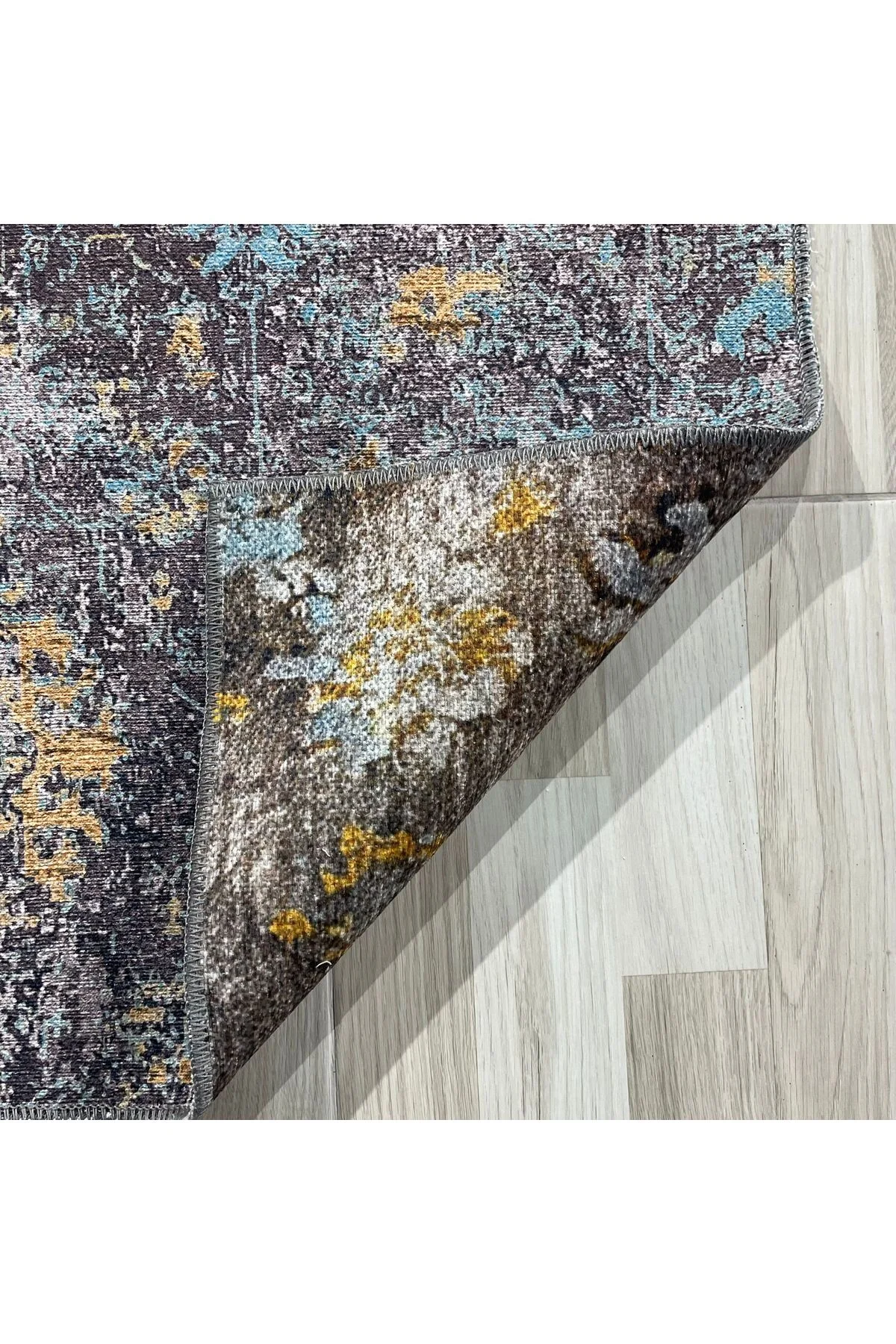 Kahverengi Vizon Hardal Uyumu Tasarım Eskitme Şönil Halı Kilim Yolluk Yıkanabilir Çift Taraflı Kahverengi Vizon Hardal Uyumu Tasarım Eskitme Şönil Halı Kilim Yolluk Yıkanabilir Çift Taraflı
