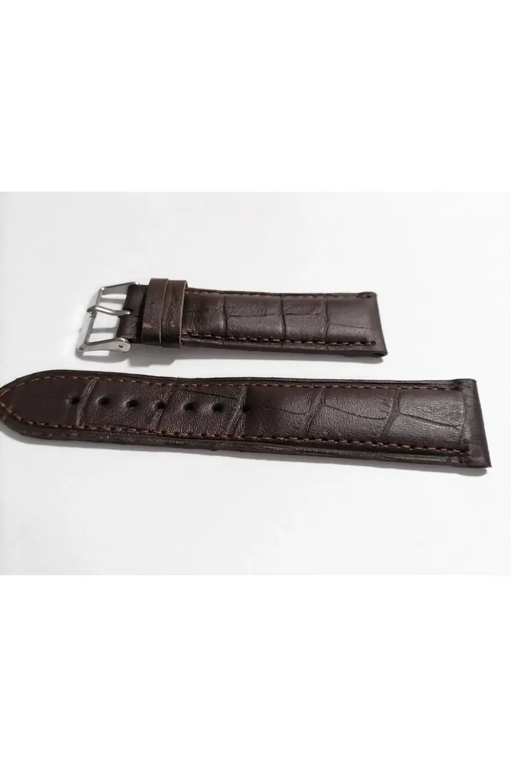 Kahverengi Yarım  Kroko Hakiki Deri Saat Kordonu  20  mm Kayış