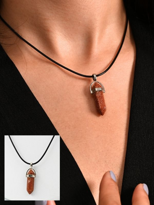 KAHVERENGİ YILDIZ TAŞI DOĞALTAŞ PANDÜL KOLYE-DOĞALTAŞKOL10