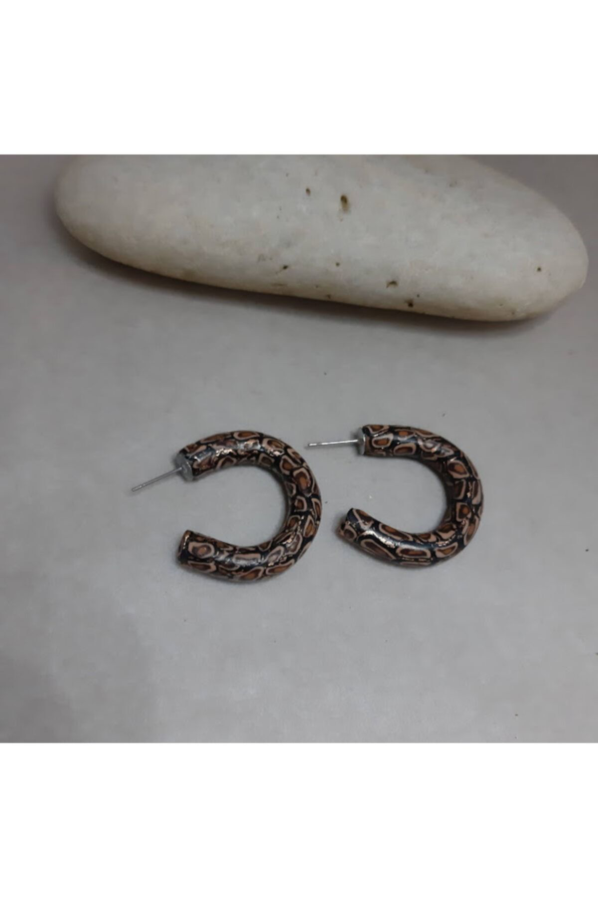 Bijuteri Küpe Kahverenginin Aşkı Halka Polimer Kil Küpe