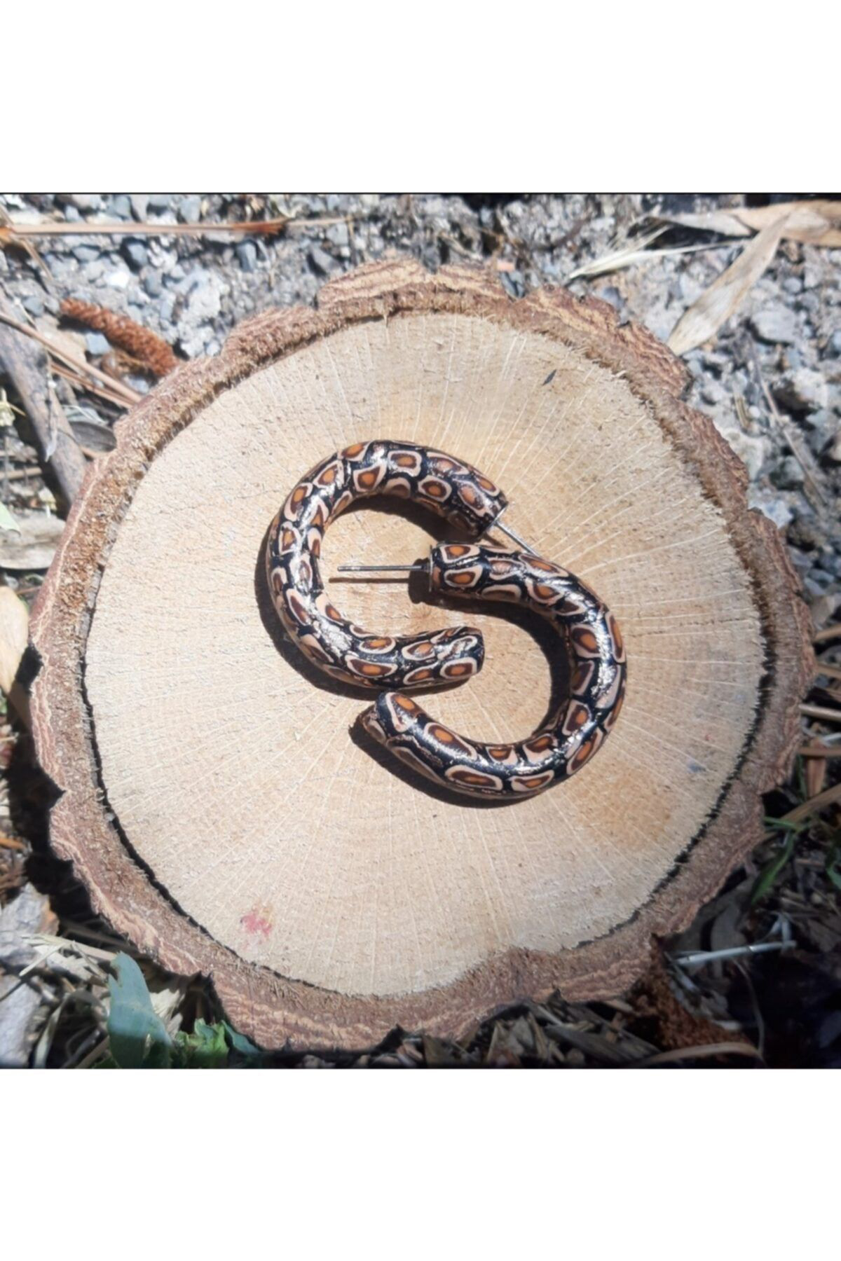 Bijuteri Küpe Kahverenginin Aşkı Halka Polimer Kil Küpe