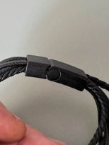 Tükkan Accessories Kahverengi/Siyah Hakiki Deri Bileklik Miknatisli Geçirmeli Erkek 