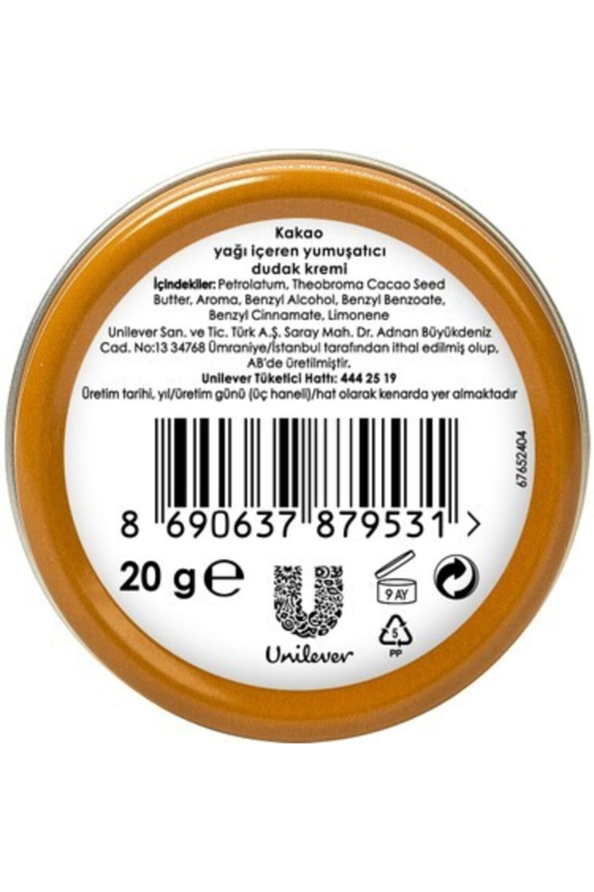 Kakao Nemlendirici Dudak Bakım Kremi 20 gr