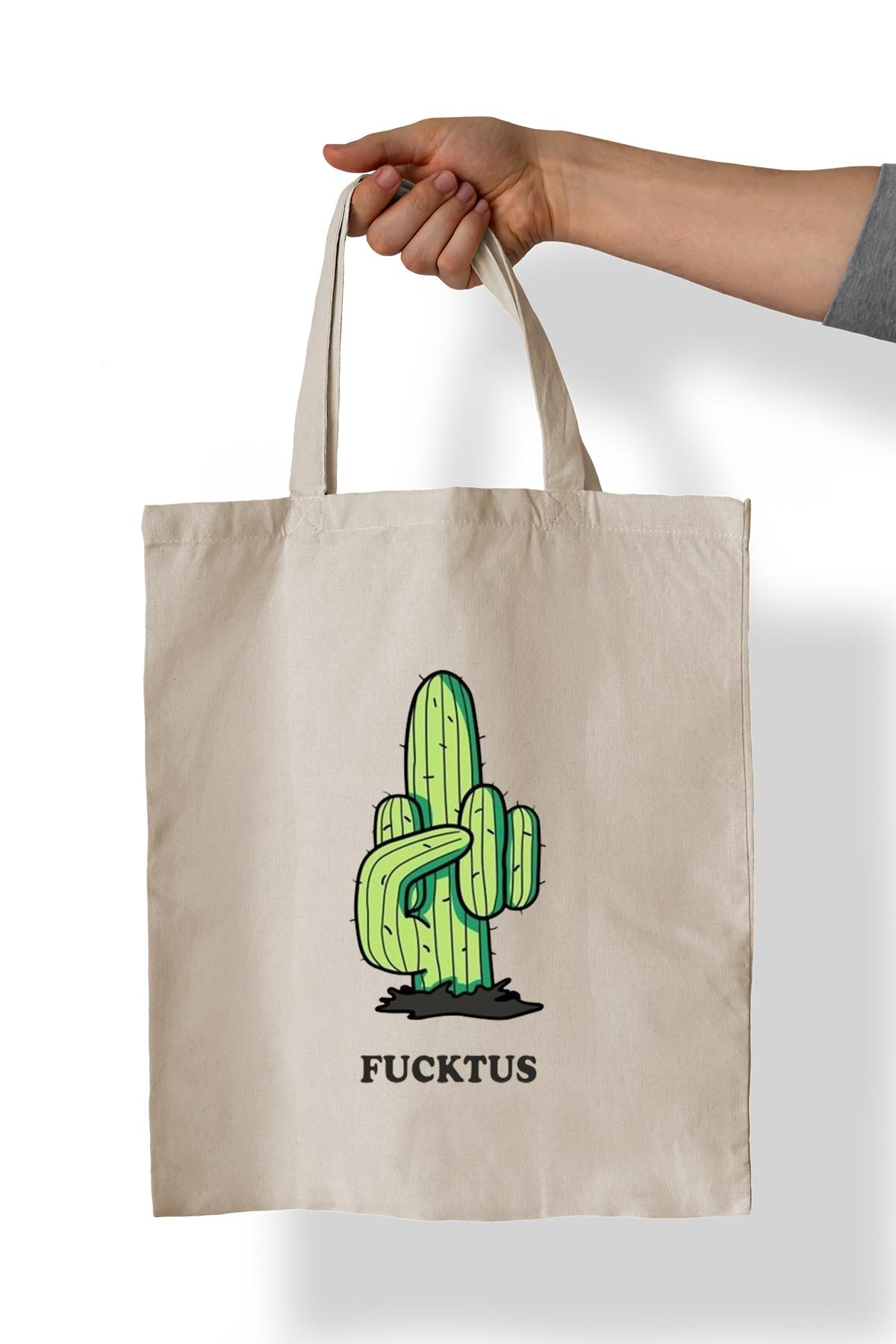 Remonz Kaktüs Baskili %100 Pamuk 35X38 Cm Bez Çanta