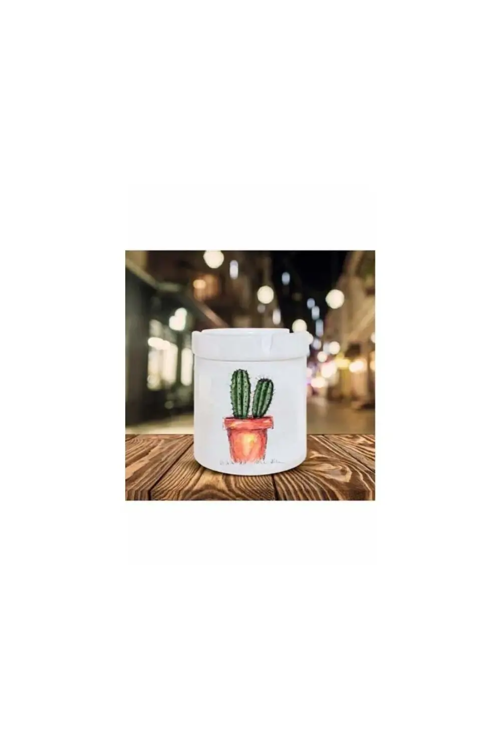 Kaktüs Baskılı Seramik Küllük 1 (2)