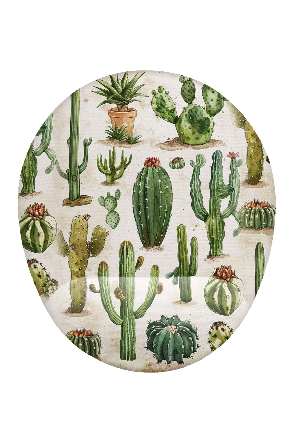 Kaktüs Desenli Bilek Destekli Mouse Pad Ergonomik Kaymaz Taban Mo