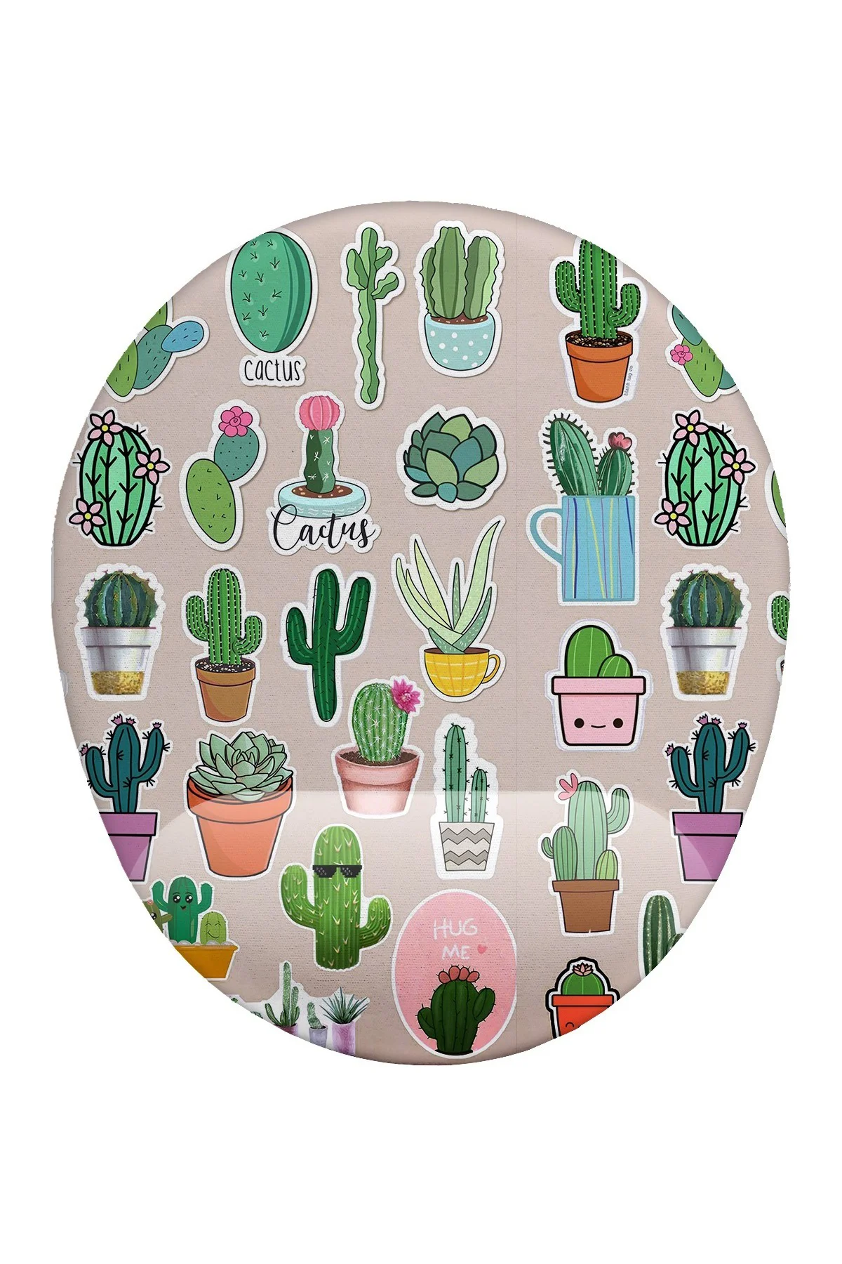 Kaktüs Desenli Bilek Destekli Mouse Pad Ergonomik Kaymaz Taban Mo