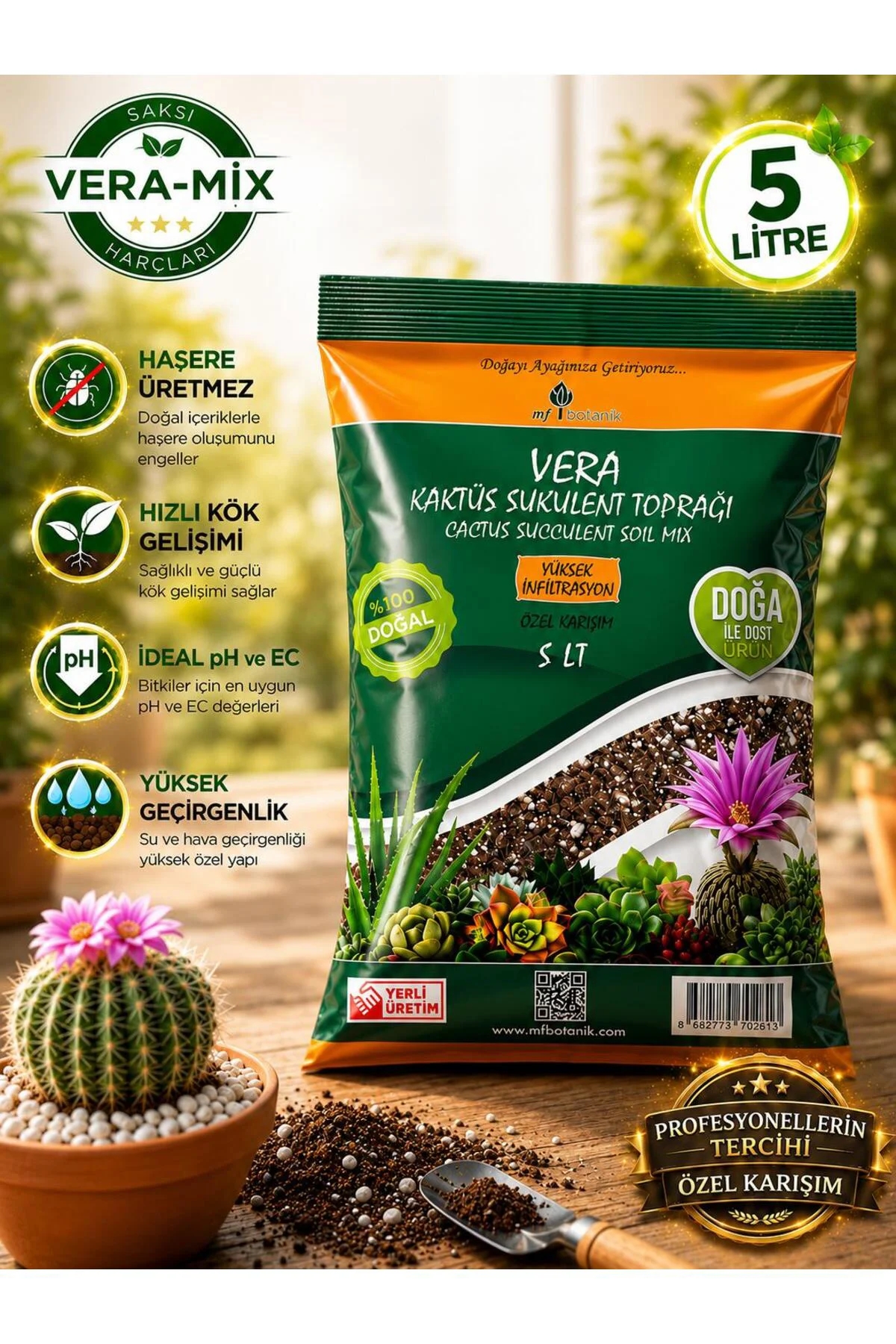 Kaktüs Sukulent Toprağı 5 lt - Teraryum Için Uygun Toprak