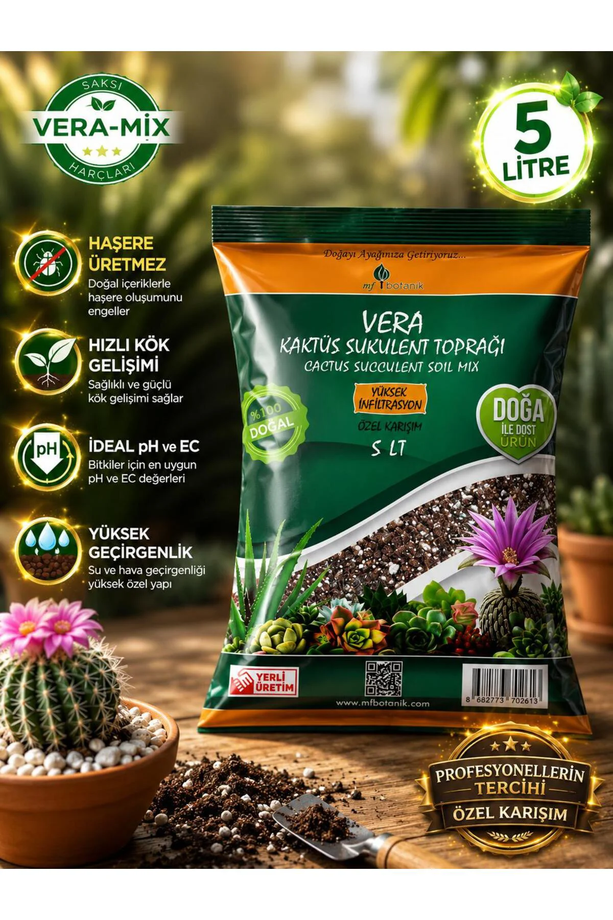 Kaktüs Sukulent Toprağı 5 lt - Teraryum Için Uygun Toprak