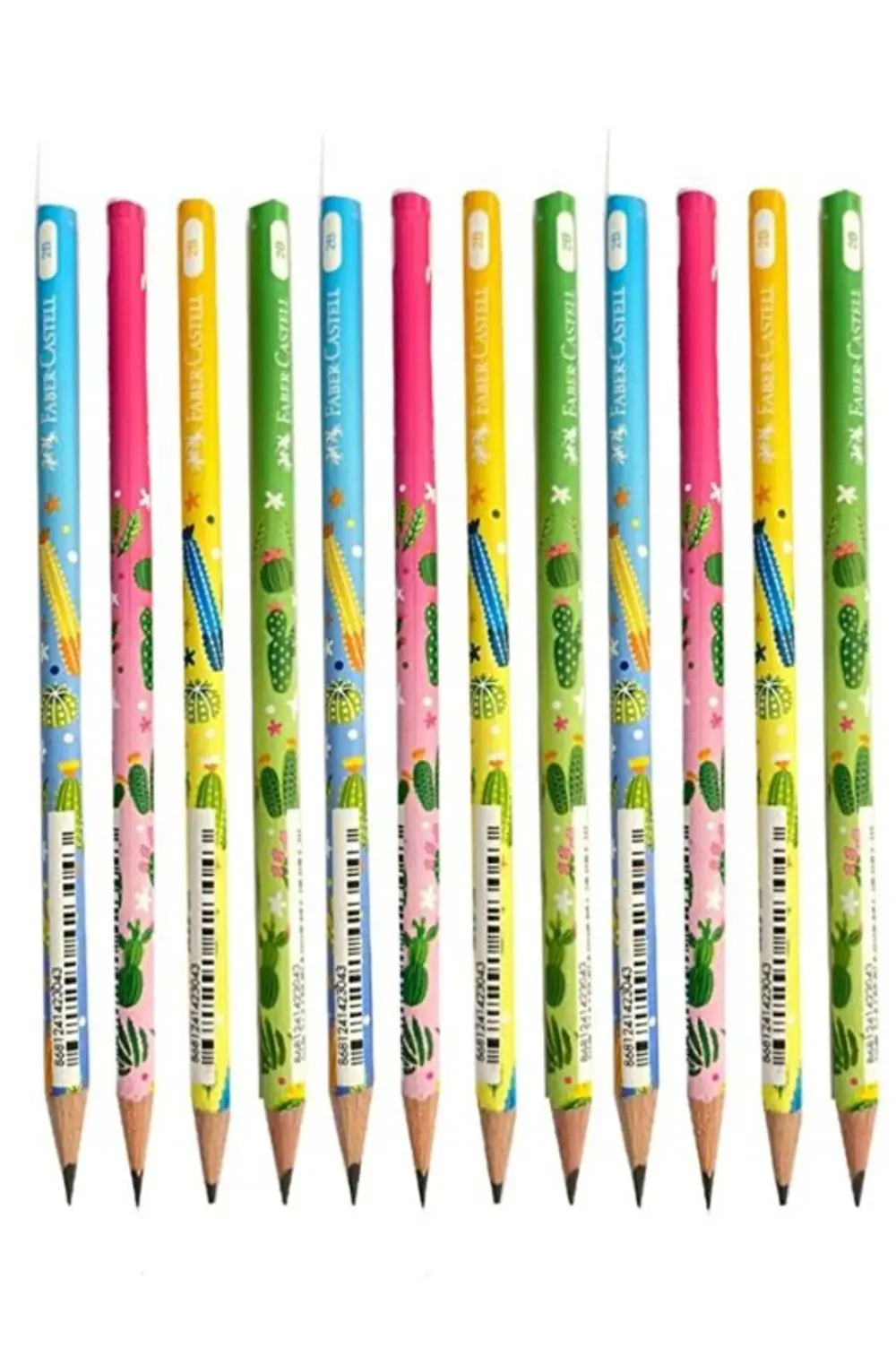 Kaktüs Yuvarlak Kurşun Kalem 12 Adet 1 Paket Faber Kurşun Kalem 2